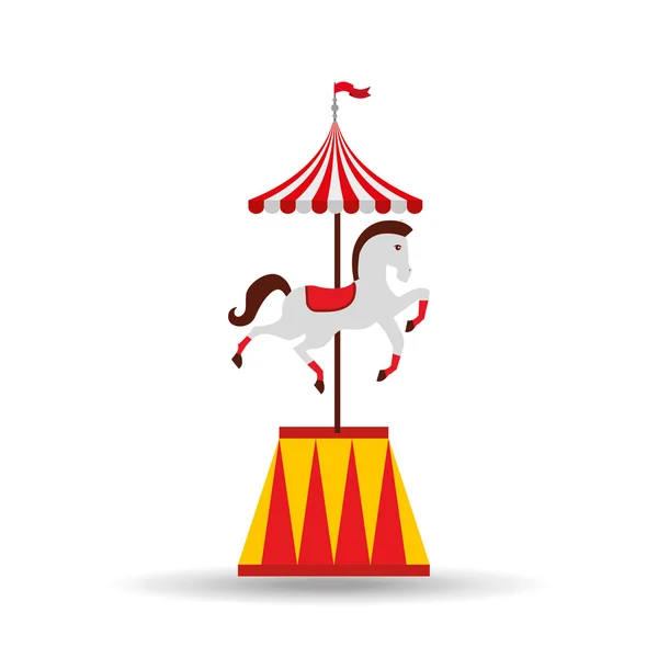 Carousel horses isolated icon design — Stock Vector