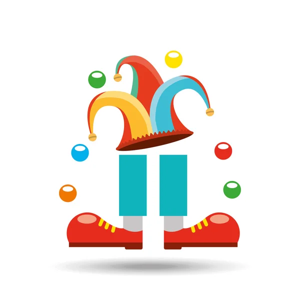 Cirque jongleur isolé icône design — Image vectorielle