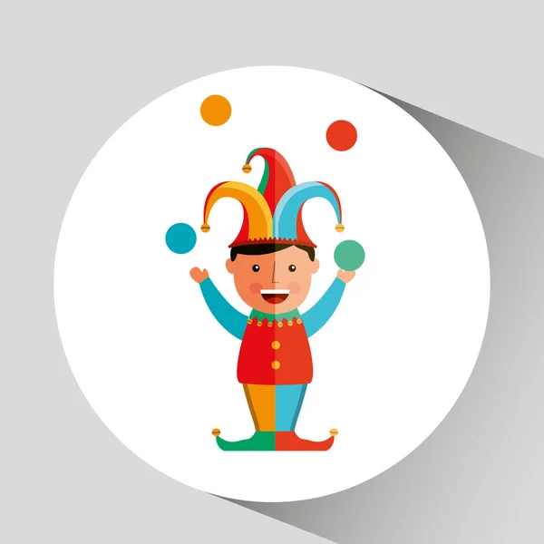 Cirque jongleur isolé icône design — Image vectorielle