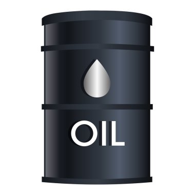 Siyah petrol varil izole simgesi