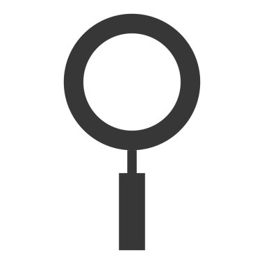 Büyüteç simgesine beyaz izole