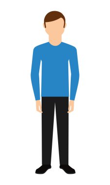 Casual genç adam izole simgesi