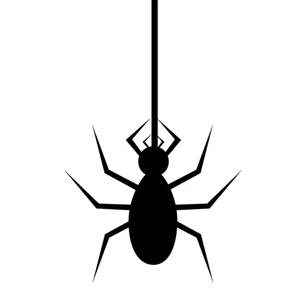 Spyder en silhouette de toile d'araignée — Image vectorielle