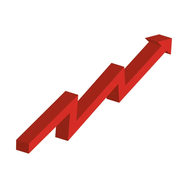 Seta vermelha para cima ou ícone de crescimento . —  Vetores de Stock