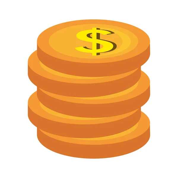 Monete d'oro icona grafica . — Vettoriale Stock