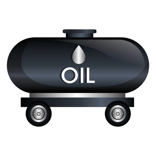 Transporte de contenedores de aceite con ruedas — Vector de stock