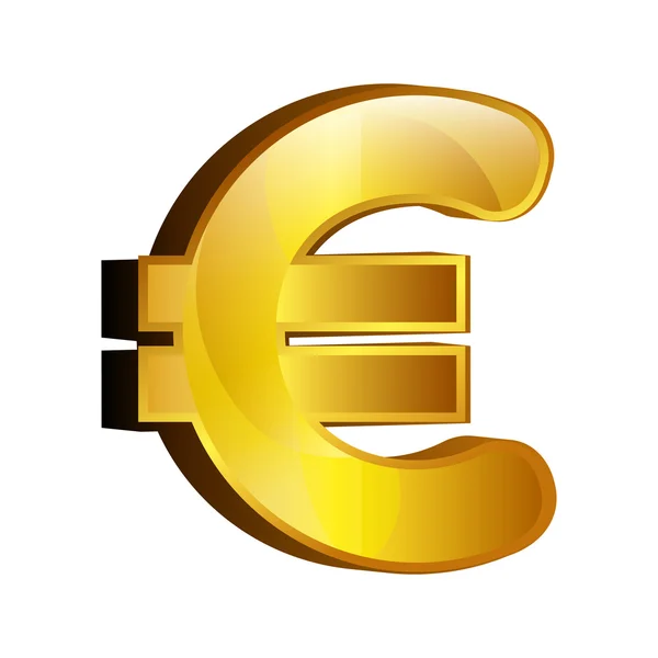 Currency money eur symbol icon over white. — Stock Vector