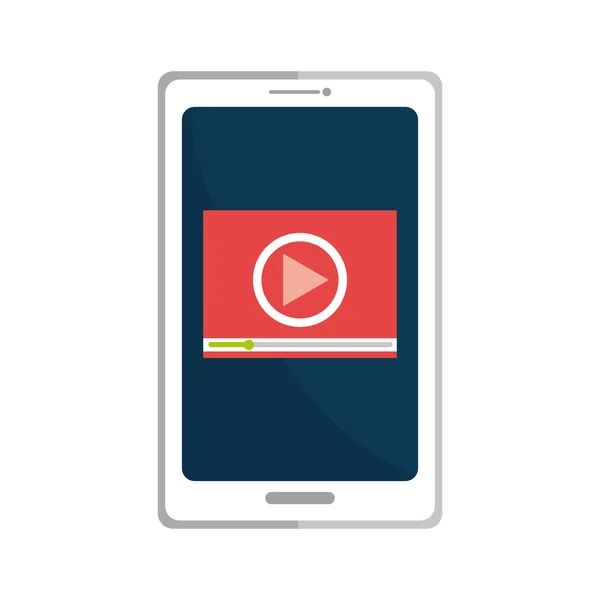 Smartphone spielt ein Video online ab. — Stockvektor