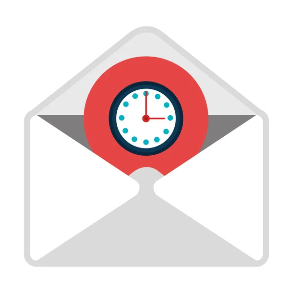 Email con l'icona del contenuto del tempo — Vettoriale Stock