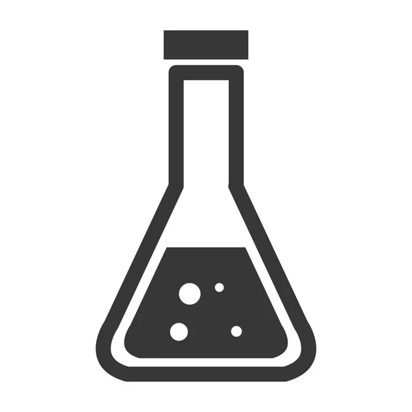 Ícone do frasco da química isolado no branco — Vetor de Stock