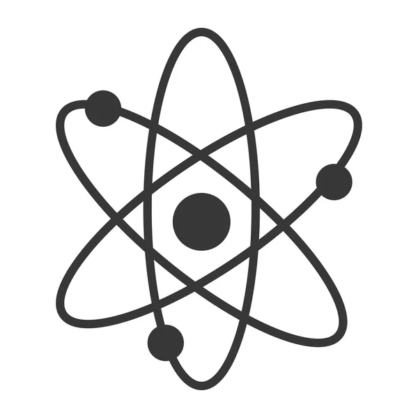 白で隔離する黒 atom アイコン — ストックベクタ