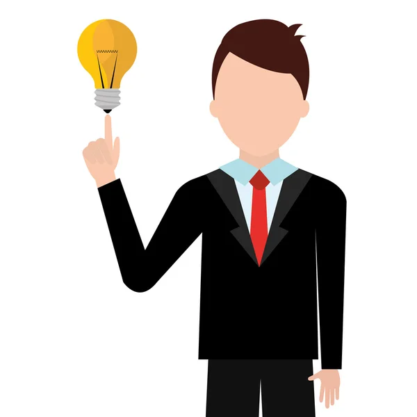 Young businessman with great ideas — Stock Vector