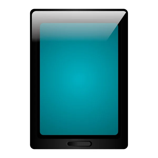 검은 태블릿 전자 장치 아이콘. — 스톡 벡터