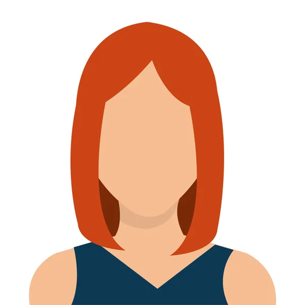 Genç kadın profili avatar üzerinde beyaz izole. — Stok Vektör