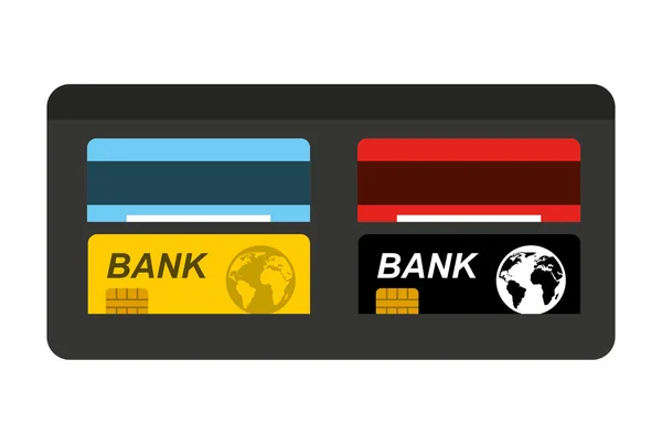 Portemonnee geld geïsoleerd pictogram ontwerp — Stockvector