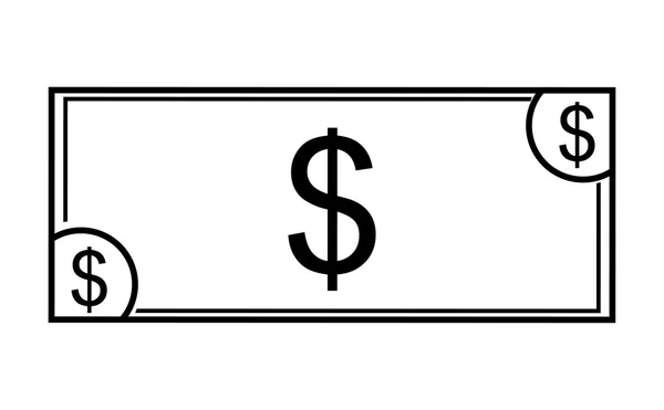 Projeto de ícone isolado nota de dólar —  Vetores de Stock