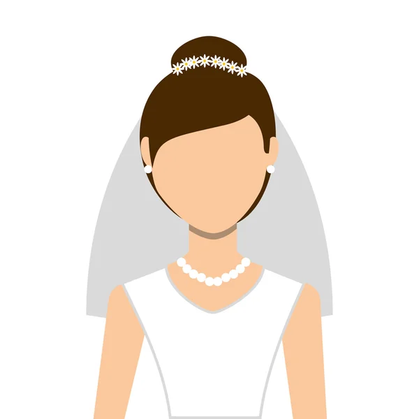 Жена свадебное платье изолированный дизайн икона — стоковый вектор