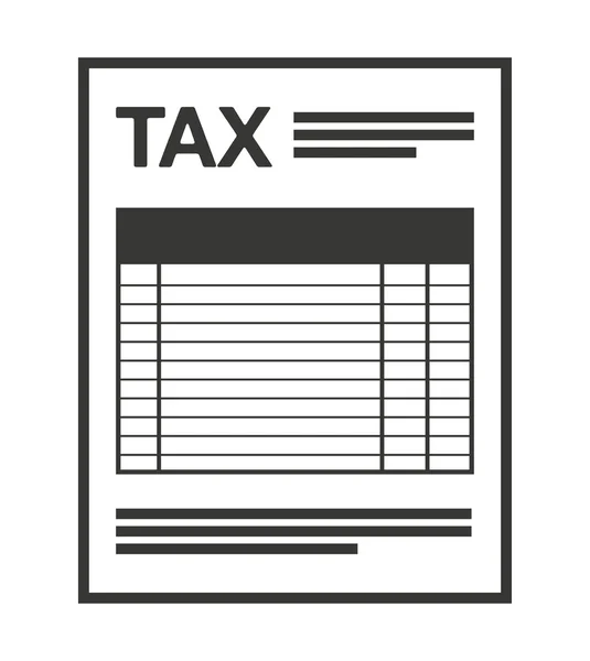 Φορολογική μορφή απομονωθεί εικονίδιο σχεδιασμός — Διανυσματικό Αρχείο