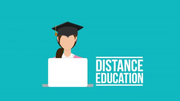 Diseño de educación a distancia, Vídeo Animación — Vídeos de Stock