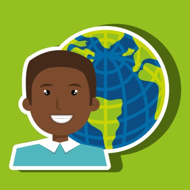 avatar ile seyyare yerküre simgesi tasarım izole