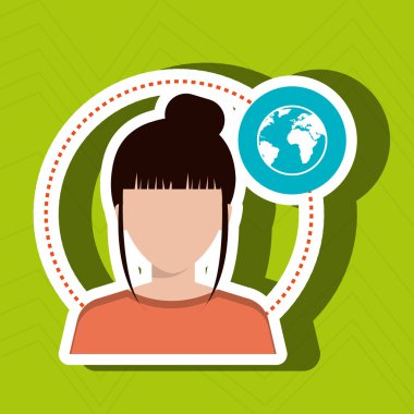 iş kişi dünya gezegen ile izole simgesi