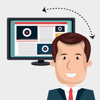 Kullanıcı online Tv simgesi tasarım izole