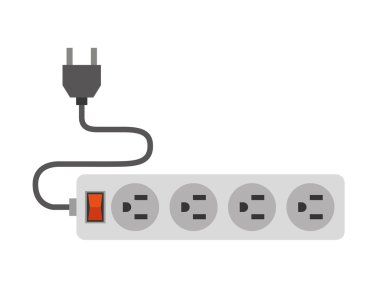 elektrik çoklu soketleri izole edilmiş simge tasarımı
