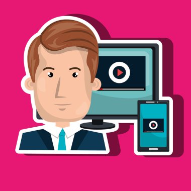 bilgisayar kullanıcı office izole simgesi