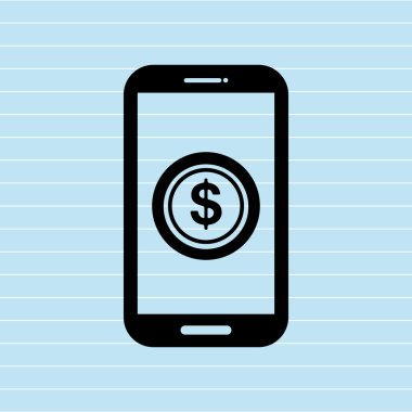 akıllı telefon üzerinden online para simgesi tasarım izole