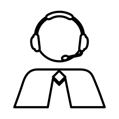 Çağrı Merkezi çalışan izole simgesi tasarım