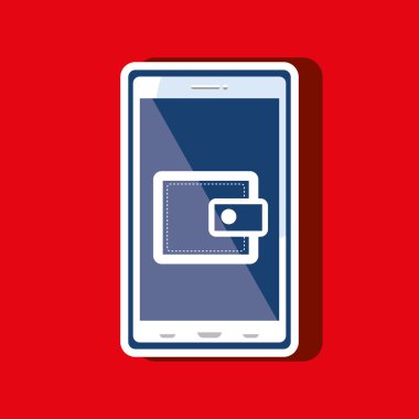 akıllı telefon üzerinden online para simgesi tasarım izole