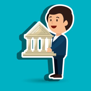 Banka izole simgesi tasarım bina