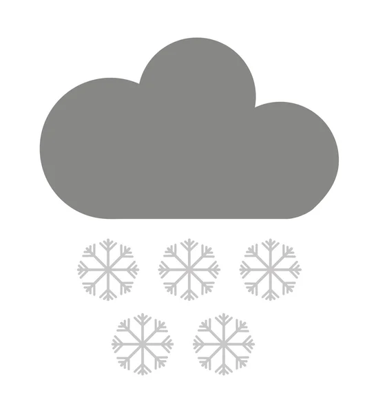 Nube con copos de nieve diseño icono aislado — Archivo Imágenes Vectoriales