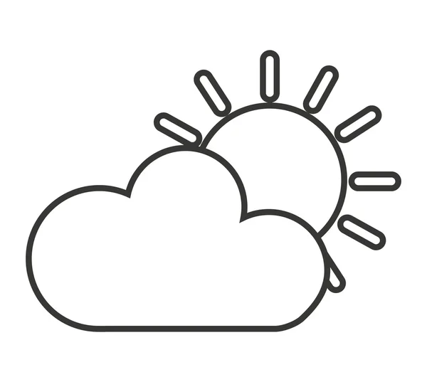 Cloud met zon geïsoleerd pictogram ontwerp — Stockvector