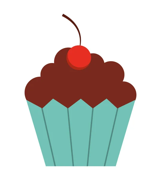 Delicioso cupcake aislado icono de diseño — Archivo Imágenes Vectoriales