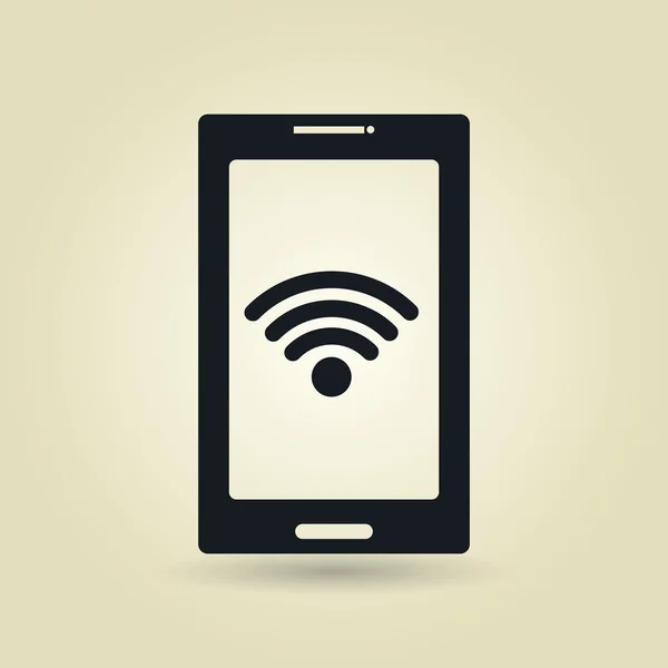 Smartphone conectado a Internet por WiFi icono aislado desig — Vector de stock