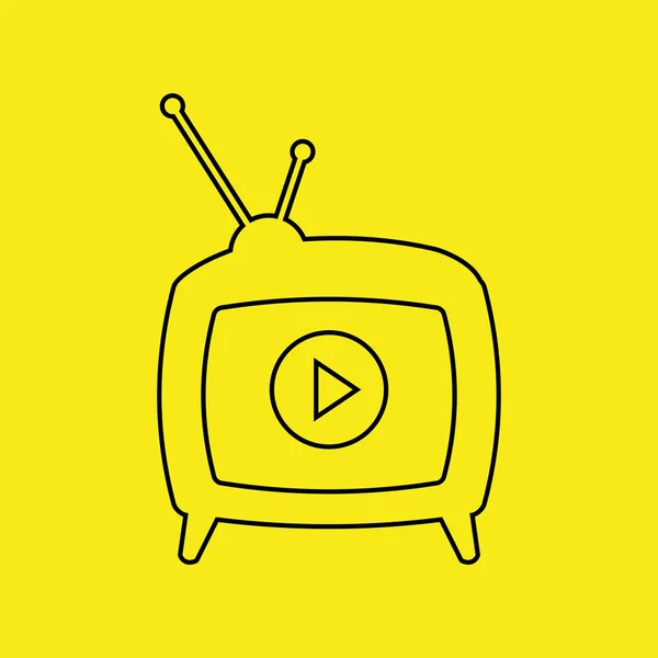 Дизайн иконок онлайн-телевидения — стоковый вектор