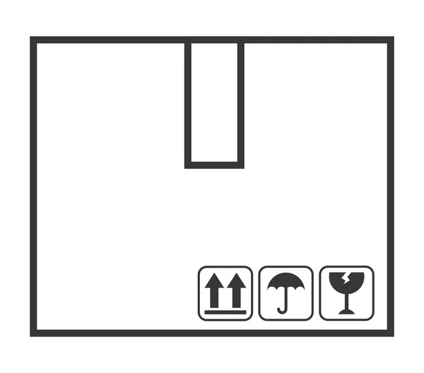 Pudełko kartonowe na białym tle projekt ikonę — Wektor stockowy