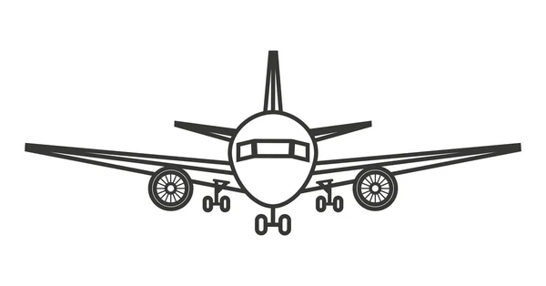 Silhouette d'avion icône isolée design — Image vectorielle