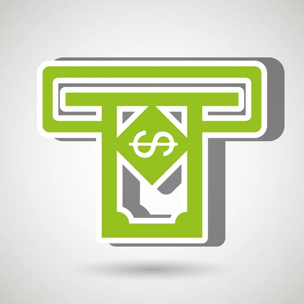 Money dispenser isolated icon design — Stock Vector