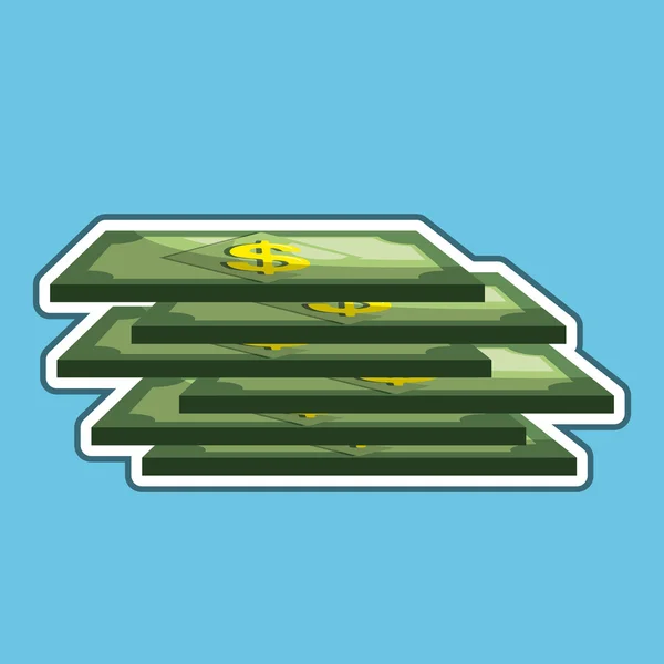 Dollar bills geïsoleerde pictogram ontwerp — Stockvector