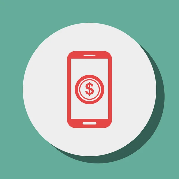 Geld online aus Smartphone-Icon-Design — Stockvektor