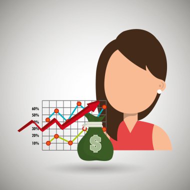 kişi ekonomi istatistikleri ile izole simgesi