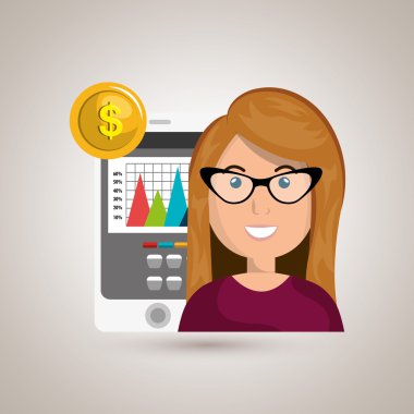 kişi ekonomi istatistikleri ile izole simgesi