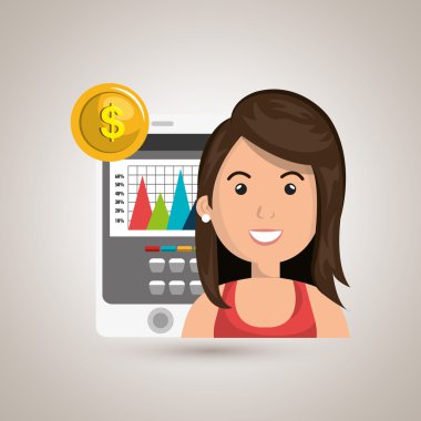 kişi ekonomi istatistikleri ile izole simgesi
