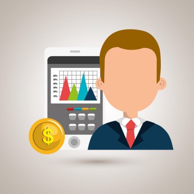 kişi ekonomi istatistikleri ile izole simgesi