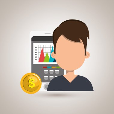 kişi ekonomi istatistikleri ile izole simgesi