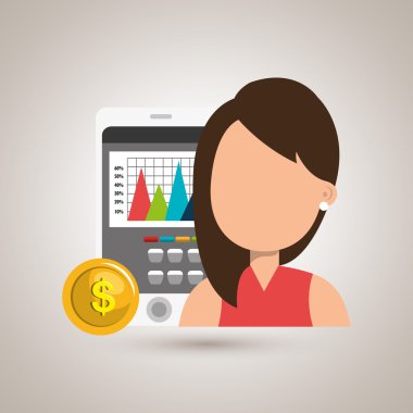 kişi ekonomi istatistikleri ile izole simgesi