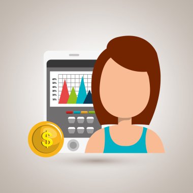 kişi ekonomi istatistikleri ile izole simgesi