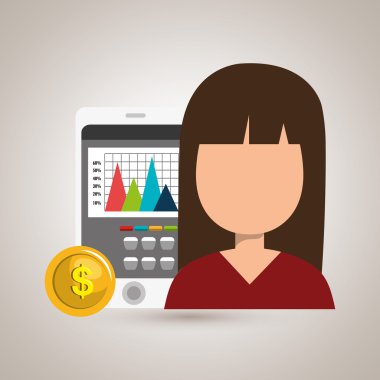 kişi ekonomi istatistikleri ile izole simgesi